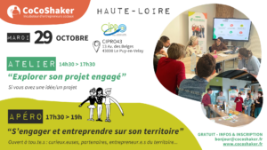 Lire la suite à propos de l’article Mardi 29 octobre 2024 – Atelier : Explorer son projet engagé, si vous avez une idée / un projet suivi d’un apéro